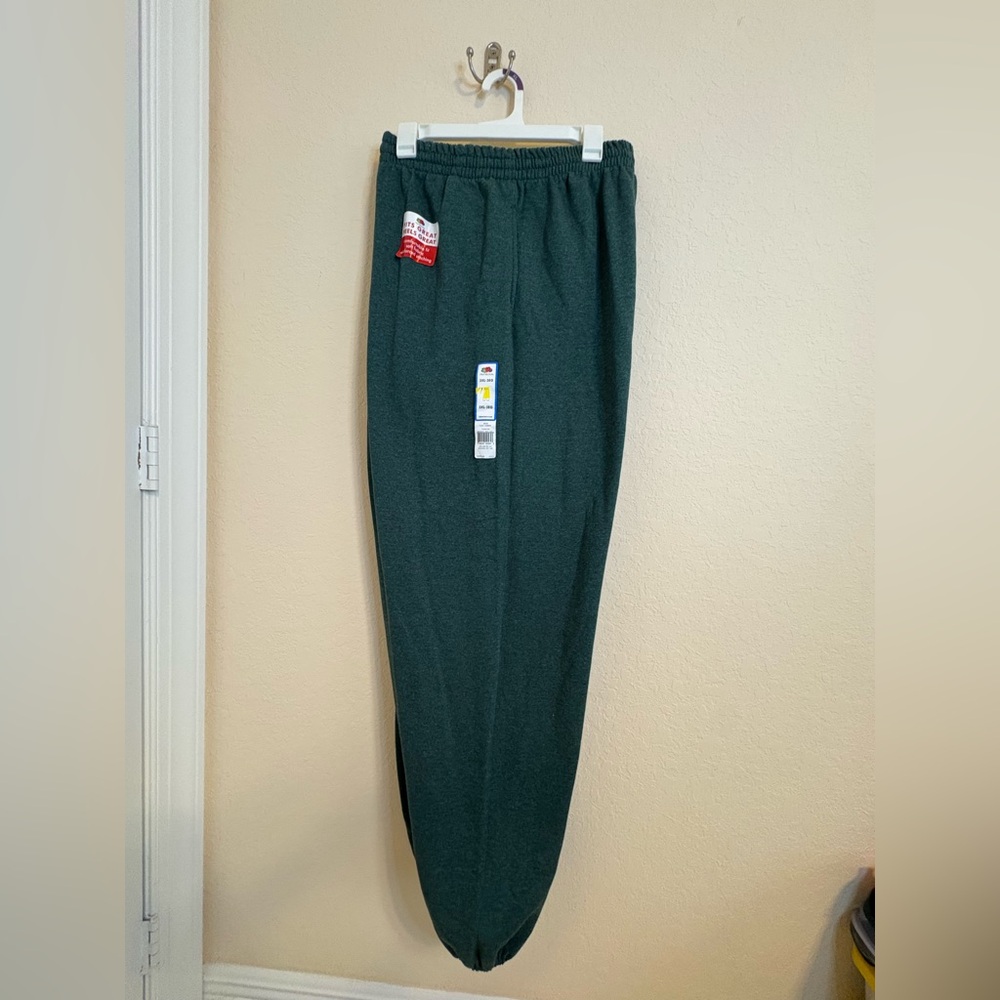 Fruit of the Loom Heather Green Sweatpants